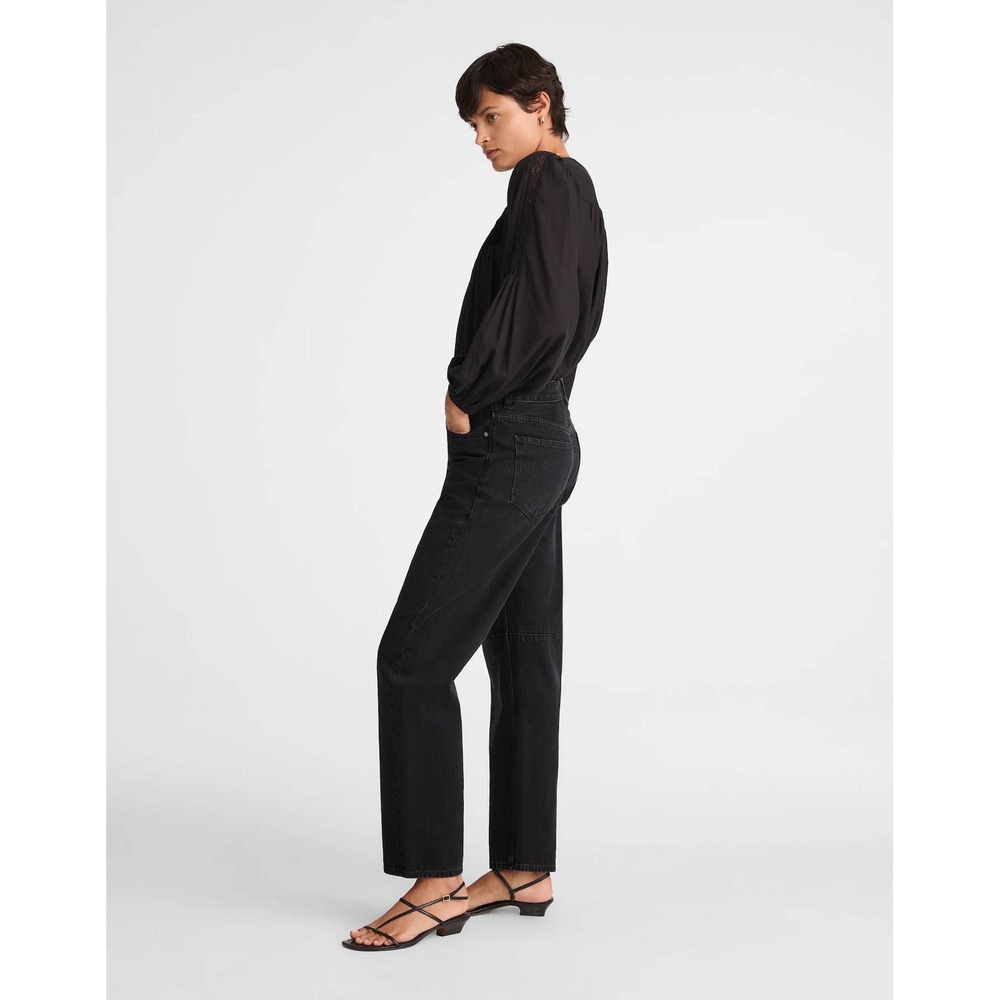 Madewell The Darted Barrel-Leg Jean Washed Black NW546 Size 31 Petite NEW